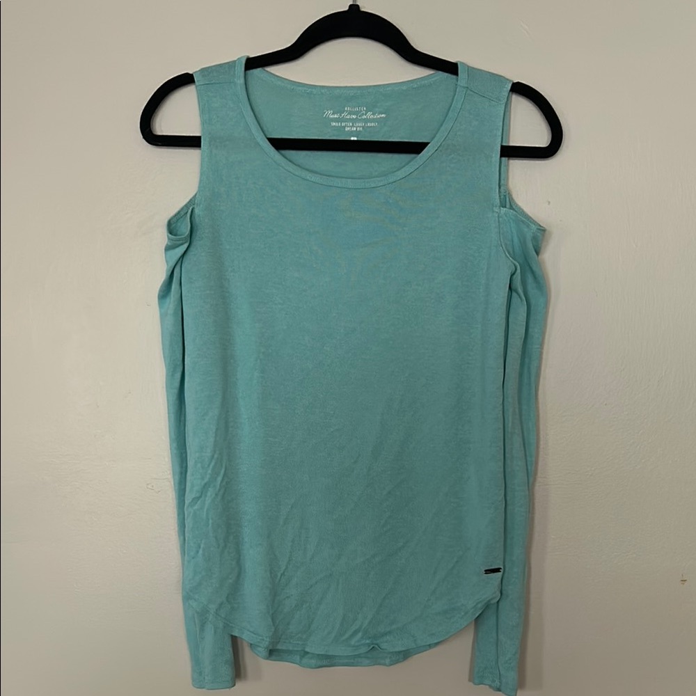 Mint Green Cold Shoulder Top